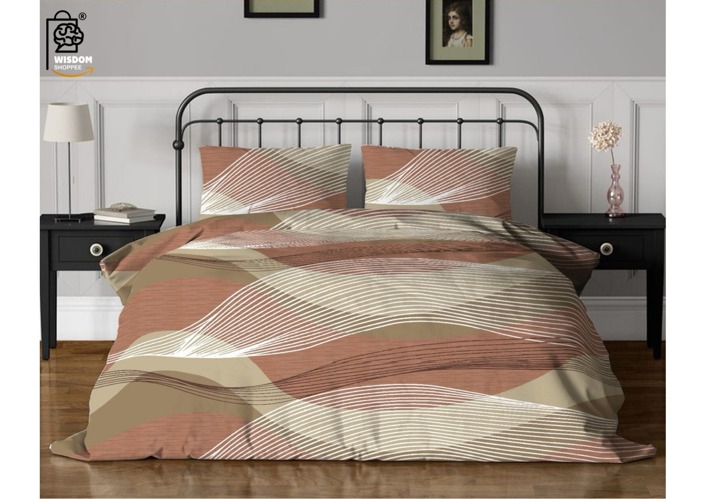 W-SOKO Cotton 400TC Bedsheet King Size 100% Pure Cotton Bed Sheet with 2 Pillow Covers, Super Soft Cozy Bedsheets Set,108x108