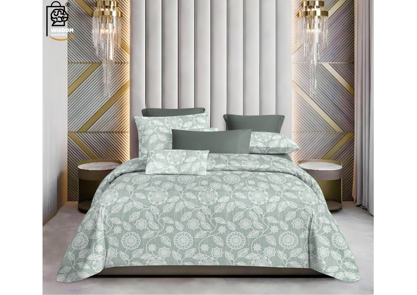 W-SOKO Cotton 400TC Bedsheet King Size 100% Pure Cotton Bed Sheet with 2 Pillow Covers, Super Soft Cozy Bedsheets Set,108x108