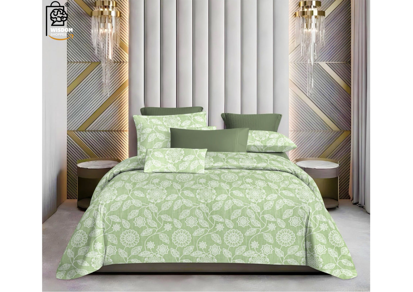 W-SOKO Cotton 400TC Bedsheet King Size 100% Pure Cotton Bed Sheet with 2 Pillow Covers, Super Soft Cozy Bedsheets Set,108x108