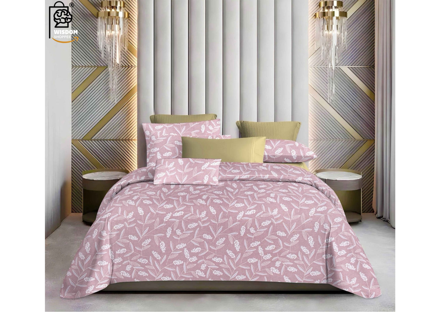 W-SOKO Cotton 400TC Bedsheet King Size 100% Pure Cotton Bed Sheet with 2 Pillow Covers, Super Soft Cozy Bedsheets Set,108x108
