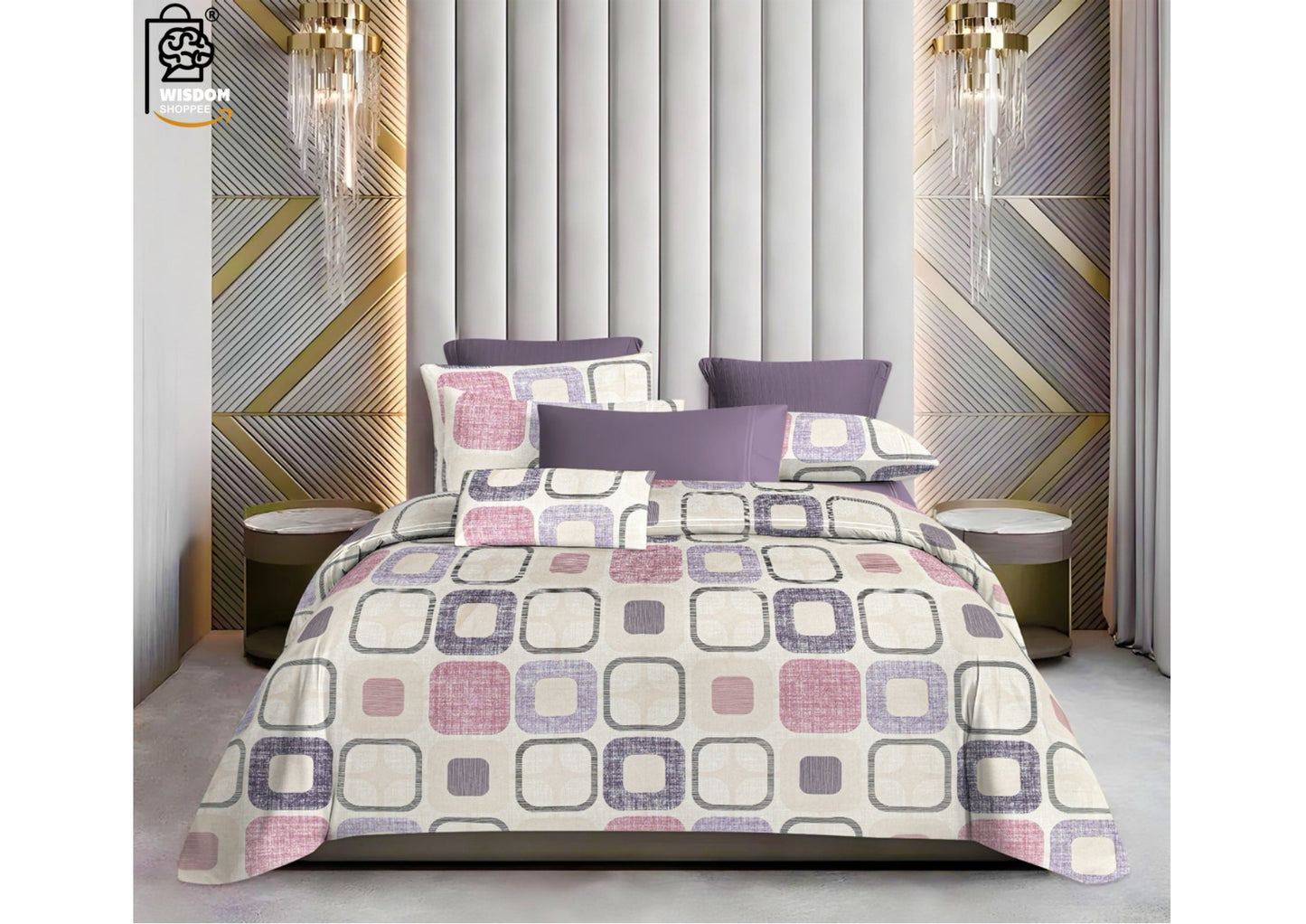 W-SOKO Cotton 400TC Bedsheet King Size 100% Pure Cotton Bed Sheet with 2 Pillow Covers, Super Soft Cozy Bedsheets Set,108x108