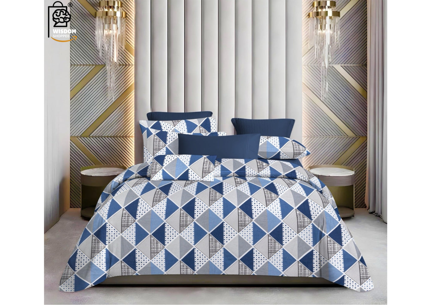 W-SOKO Cotton 400TC Bedsheet King Size 100% Pure Cotton Bed Sheet with 2 Pillow Covers, Super Soft Cozy Bedsheets Set,108x108