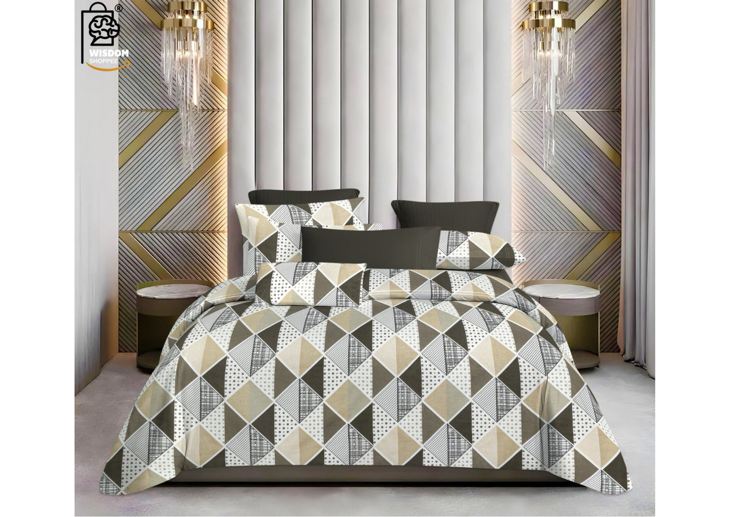 W-SOKO Cotton 400TC Bedsheet King Size 100% Pure Cotton Bed Sheet with 2 Pillow Covers, Super Soft Cozy Bedsheets Set,108x108