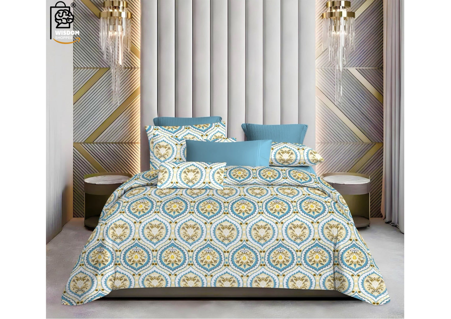 W-SOKO Cotton 400TC Bedsheet King Size 100% Pure Cotton Bed Sheet with 2 Pillow Covers, Super Soft Cozy Bedsheets Set,108x108