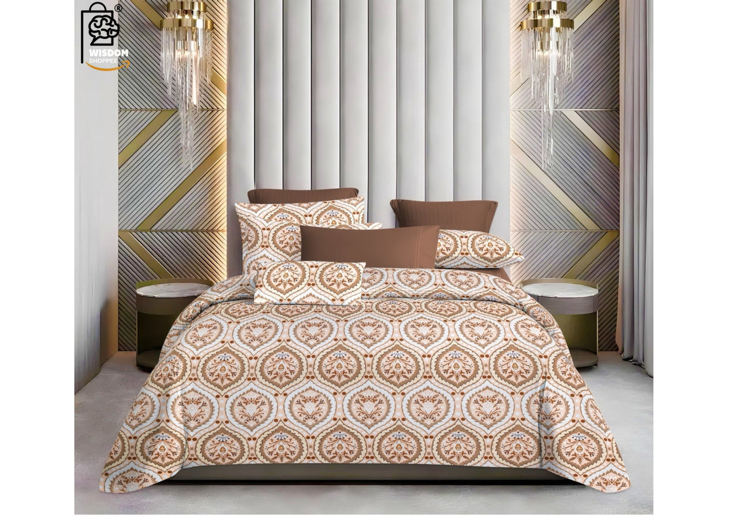 W-SOKO Cotton 400TC Bedsheet King Size 100% Pure Cotton Bed Sheet with 2 Pillow Covers, Super Soft Cozy Bedsheets Set,108x108