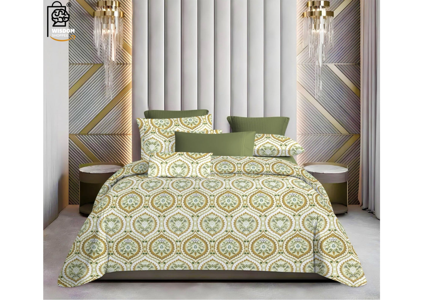 W-SOKO Cotton 400TC Bedsheet King Size 100% Pure Cotton Bed Sheet with 2 Pillow Covers, Super Soft Cozy Bedsheets Set,108x108