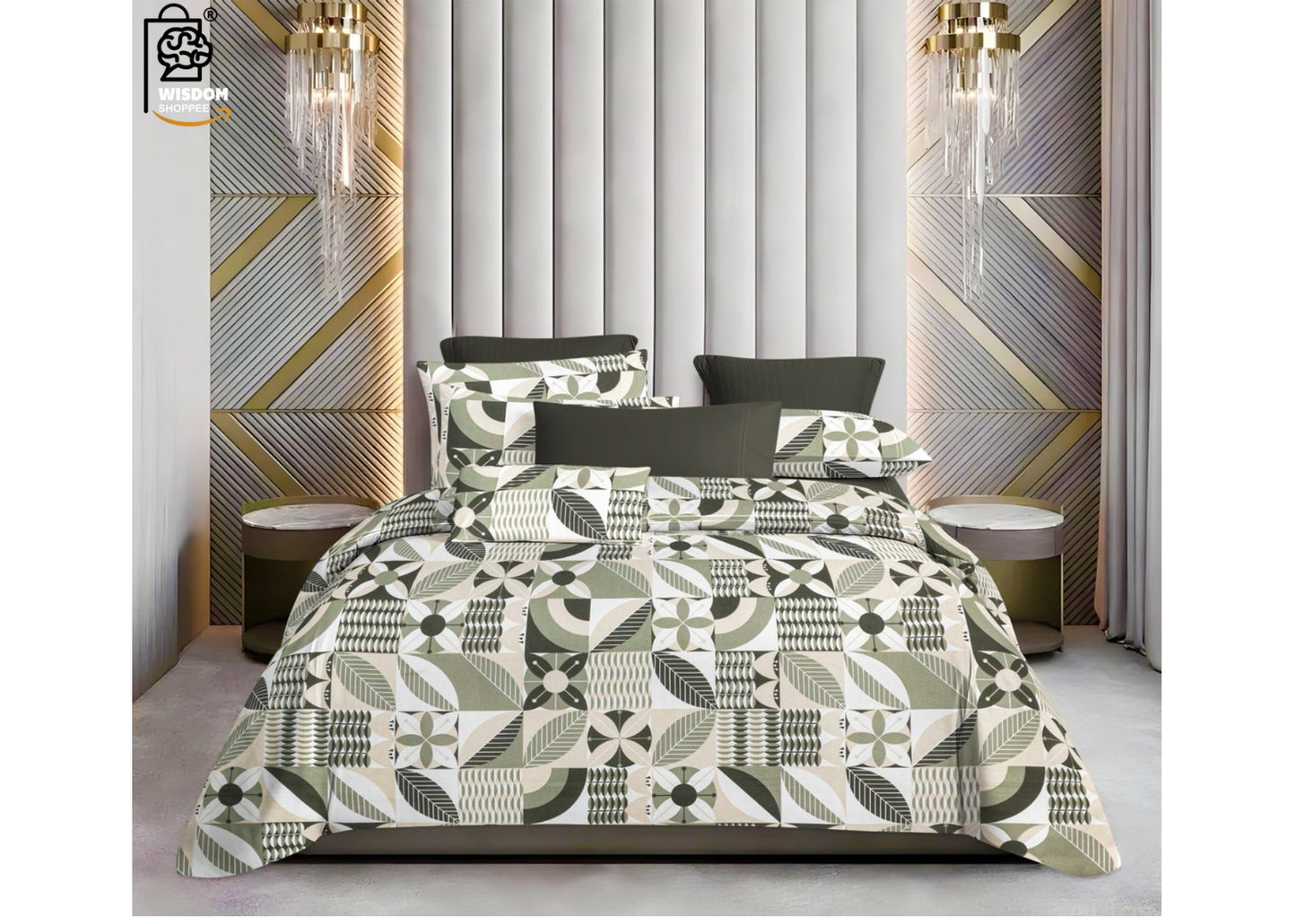 W-SOKO Cotton 400TC Bedsheet King Size 100% Pure Cotton Bed Sheet with 2 Pillow Covers, Super Soft Cozy Bedsheets Set,108x108