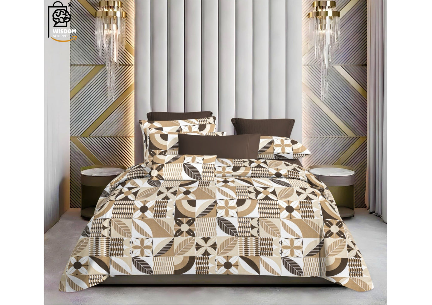 W-SOKO Cotton 400TC Bedsheet King Size 100% Pure Cotton Bed Sheet with 2 Pillow Covers, Super Soft Cozy Bedsheets Set,108x108