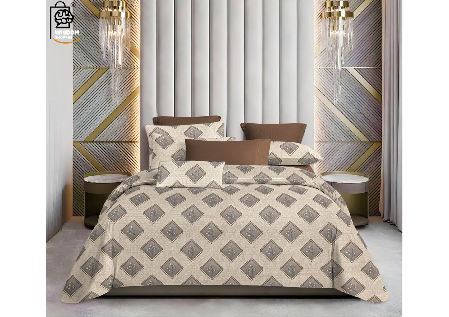 W-SOKO Cotton 400TC Bedsheet King Size 100% Pure Cotton Bed Sheet with 2 Pillow Covers, Super Soft Cozy Bedsheets Set,108x108