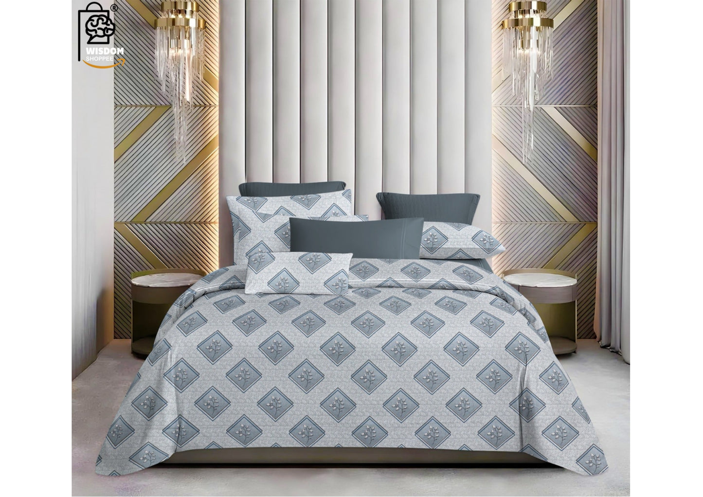 W-SOKO Cotton 400TC Bedsheet King Size 100% Pure Cotton Bed Sheet with 2 Pillow Covers, Super Soft Cozy Bedsheets Set,108x108