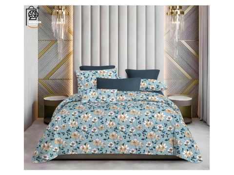 W-SOKO Cotton 400TC Bedsheet King Size 100% Pure Cotton Bed Sheet with 2 Pillow Covers, Super Soft Cozy Bedsheets Set,108x108