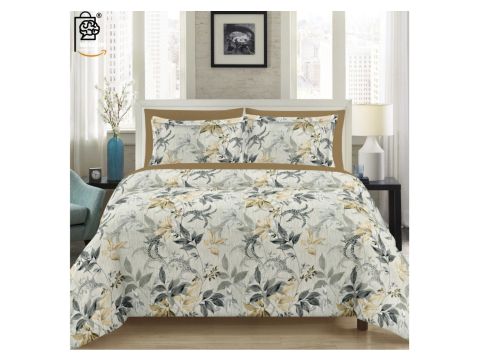 W-SOKO Cotton 400TC Bedsheet King Size 100% Pure Cotton Bed Sheet with 2 Pillow Covers, Super Soft Cozy Bedsheets Set,108x108