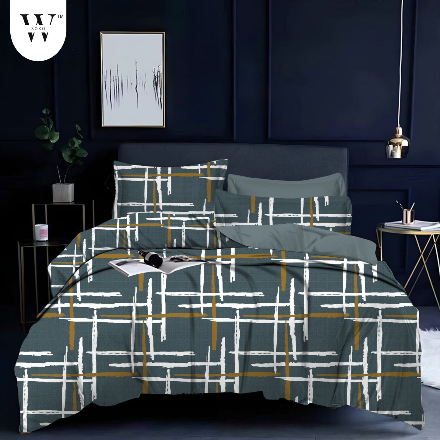wsoko 300tc Soft Cotton Bedsheet for Double Bed, Size 90x100 inches with 2 Large Size Pillow Covers