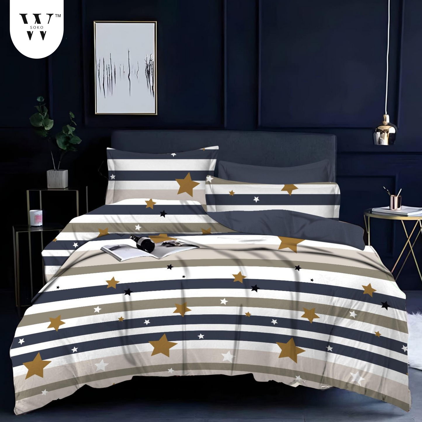 wsoko 300tc Soft Cotton Bedsheet for Double Bed, Size 90x100 inches with 2 Large Size Pillow Covers