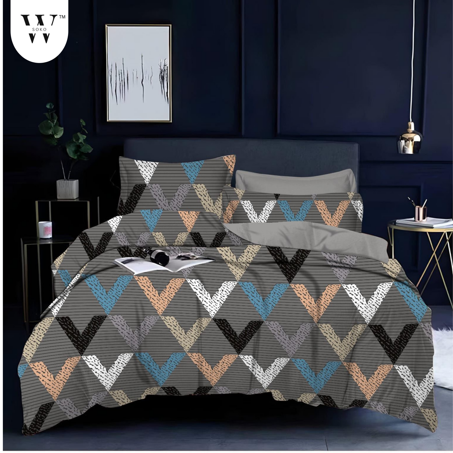 wsoko 300tc Soft Cotton Bedsheet for Double Bed, Size 90x100 inches with 2 Large Size Pillow Covers