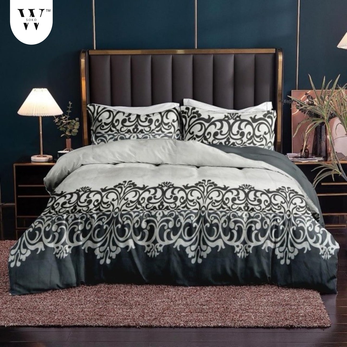 wsoko 300tc Soft Cotton Bedsheet for Double Bed, Size 90x100 inches with 2 Large Size Pillow Covers