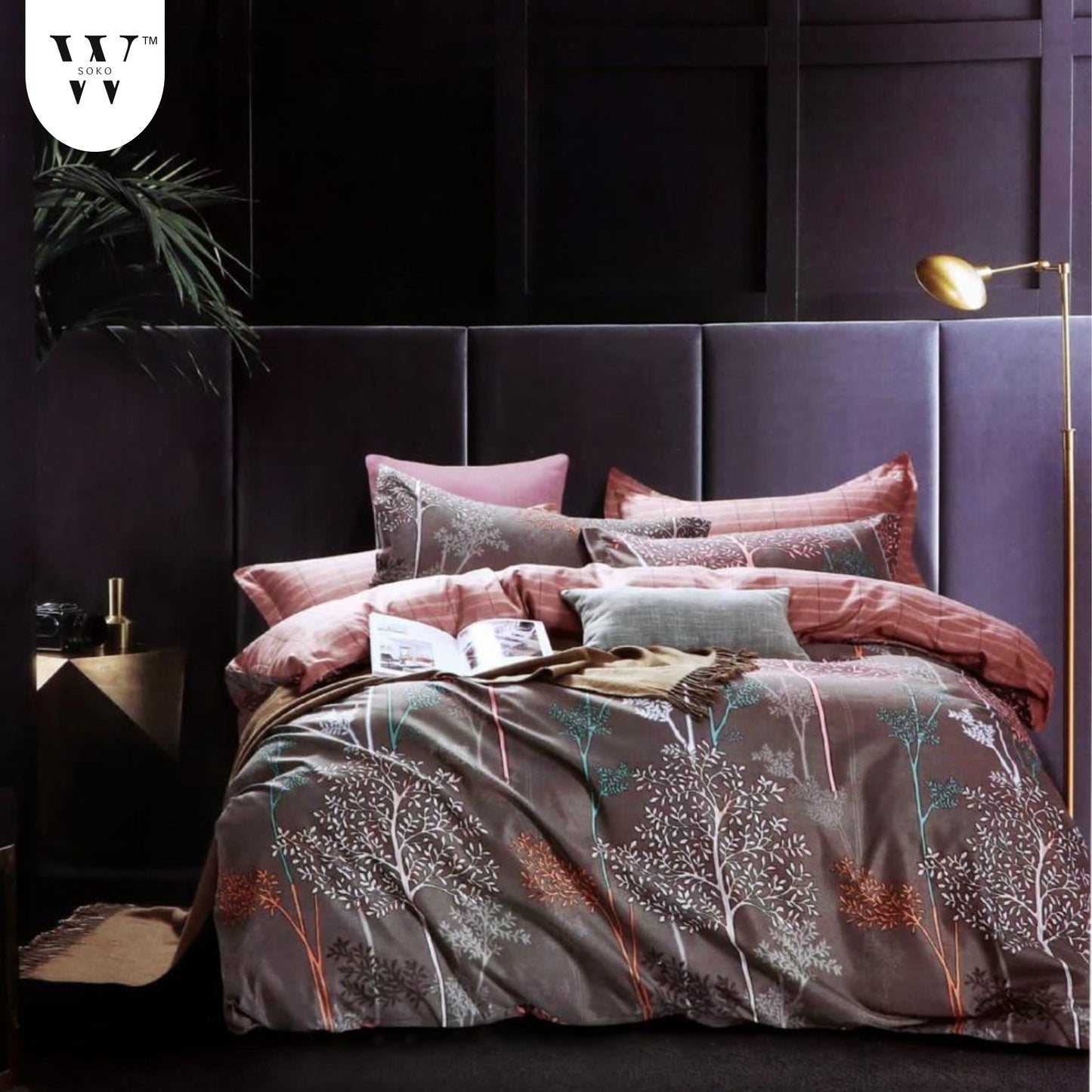 W-SOKO Floral Print 240 TC Microfiber Single Bed Bedsheet with 1 Pillow Covers (Size- 60 x 90 Inch)