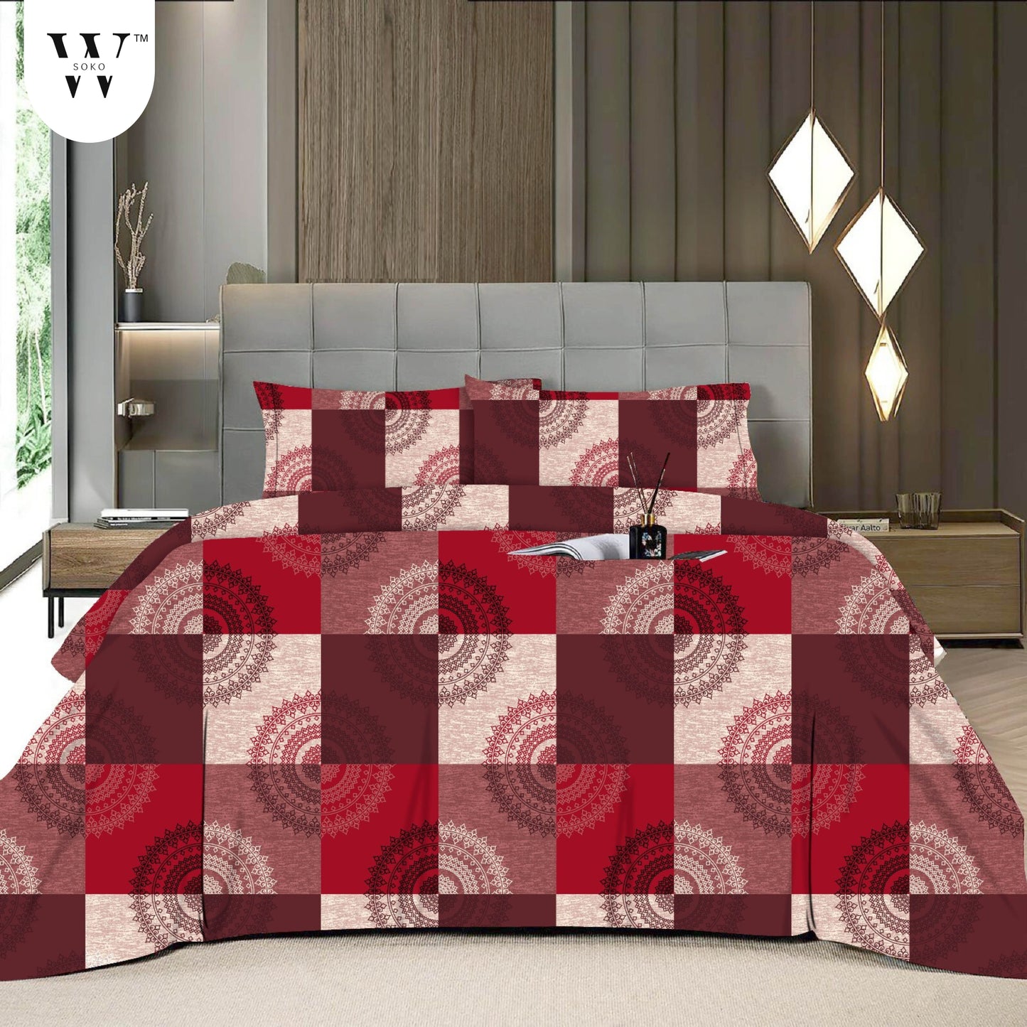 W-SOKO Floral Print 240 TC Microfiber Single Bed Bedsheet with 1 Pillow Covers (Size- 60 x 90 Inch)