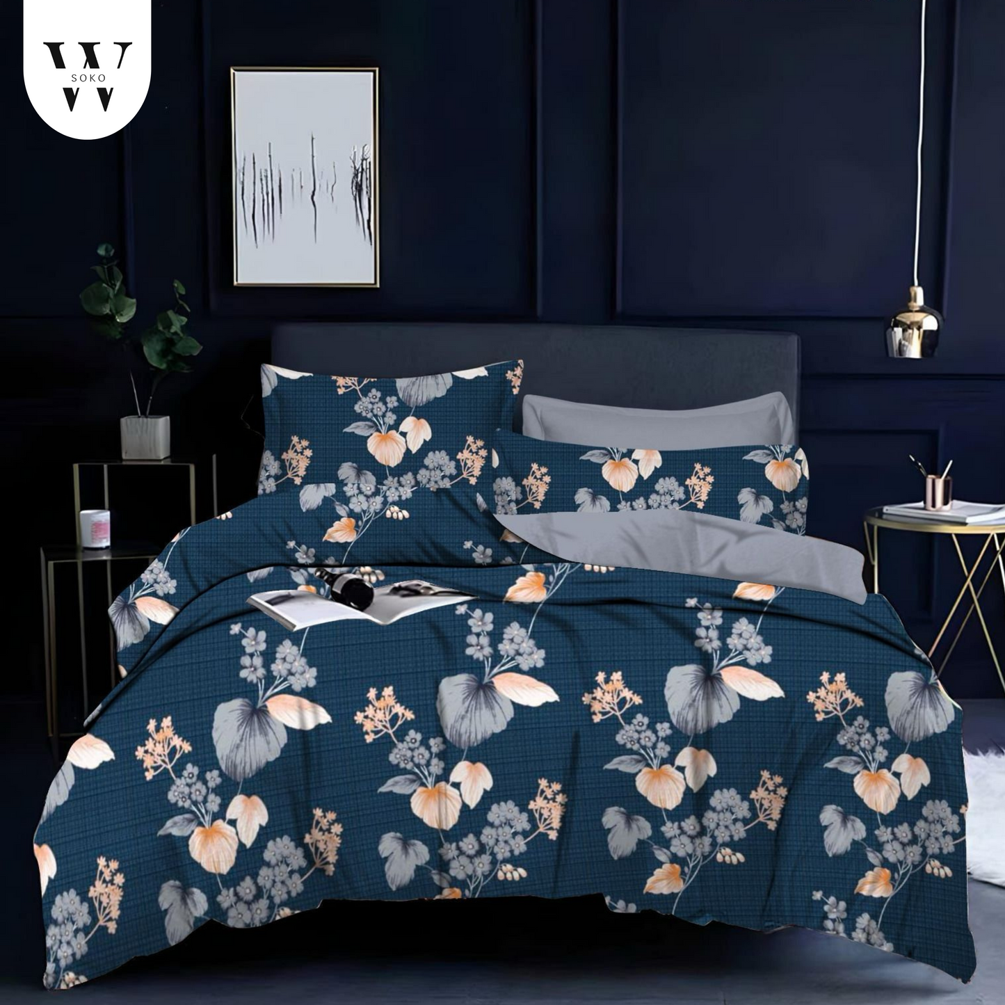 wsoko 300tc Soft Cotton Bedsheet for Double Bed, Size 90x100 inches with 2 Large Size Pillow Covers