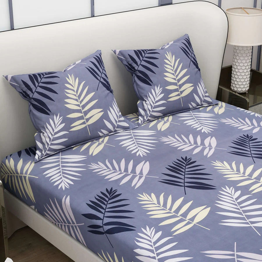 WSOKO Microfiber Satin Striped Bedsheet 400TC | Double Bedsheets for Double Size Bed | Solid Color Bed Sheets Flat Sheets Size (90x100) inch + 2 Pillow Cover (28x18) inch
