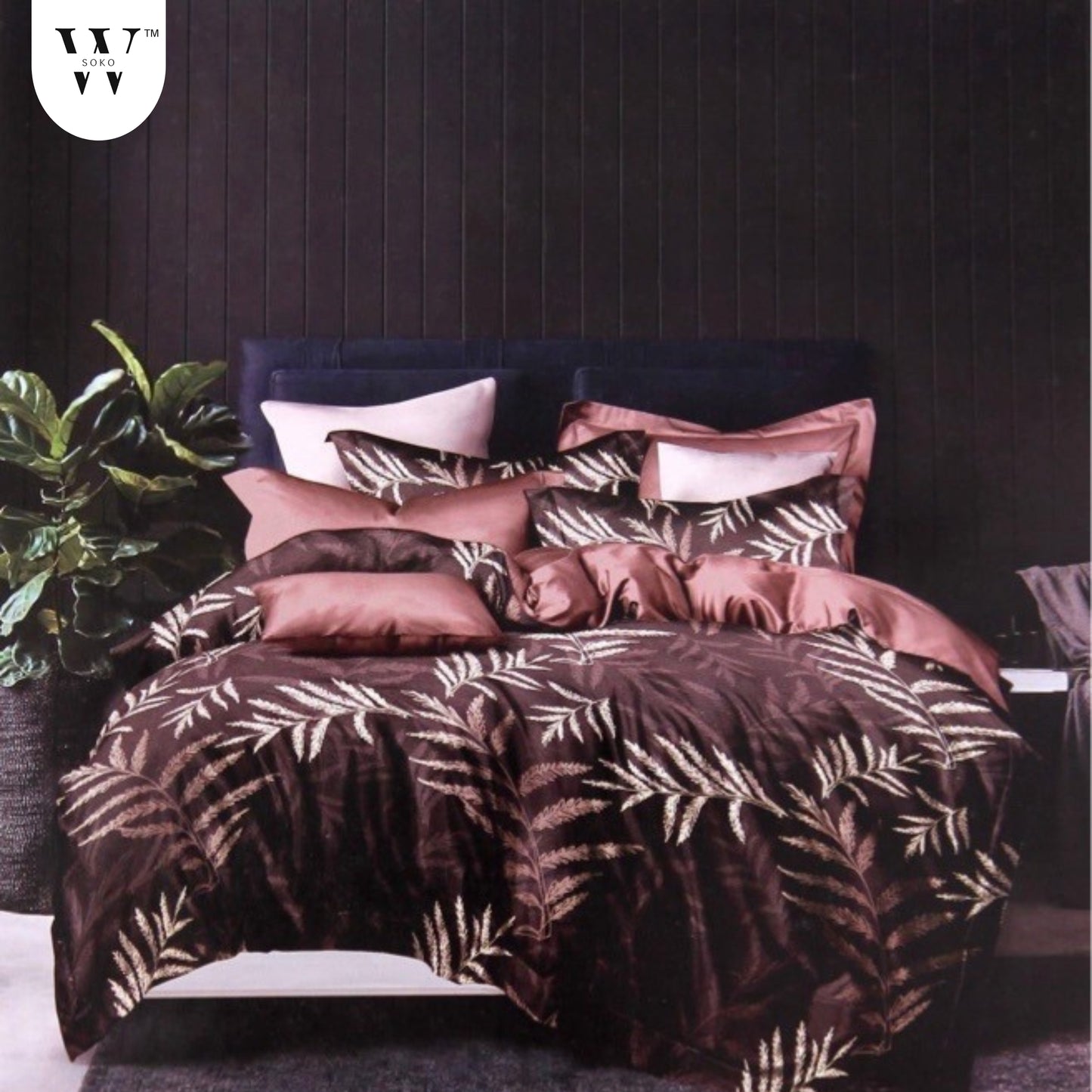 WSOKO 100% Cotton 400 TC Premium Super King Size Bedsheet for Double Bed (108 x 108 Inch) with 2 Pillow Covers Set (17 x 27 Inch) Designer Printed Bedsheet