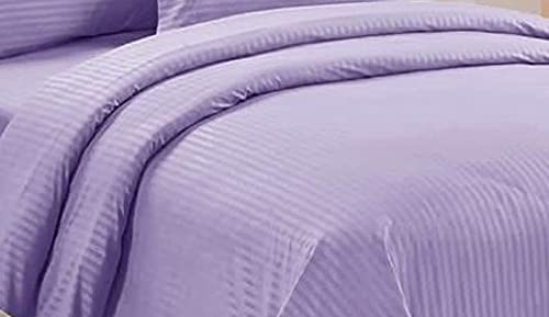 WSOKO Microfiber Satin Striped Bedsheet 400TC | Double Bedsheets for Double Size Bed | Solid Color Bed Sheets Flat Sheets Size (90x100) inch + 2 Pillow Cover (28x18) inch