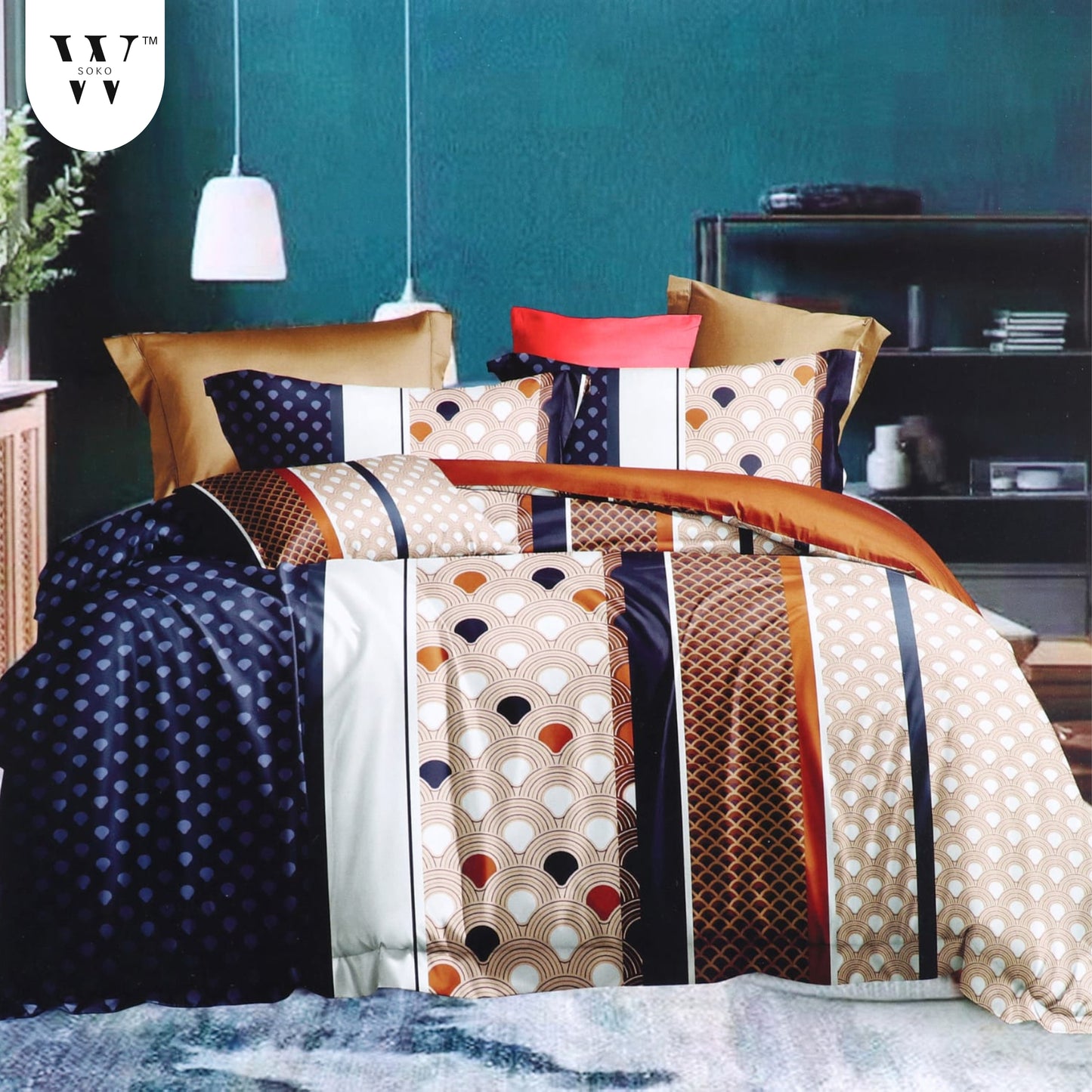 W-SOKO Floral Print 240 TC Microfiber Single Bed Bedsheet with 1 Pillow Covers (Size- 60 x 90 Inch)
