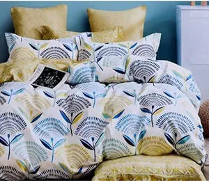 WSOKO COTTON Nizora Fitted Premium King Size Bedsheet (108" x 108") 400 TC