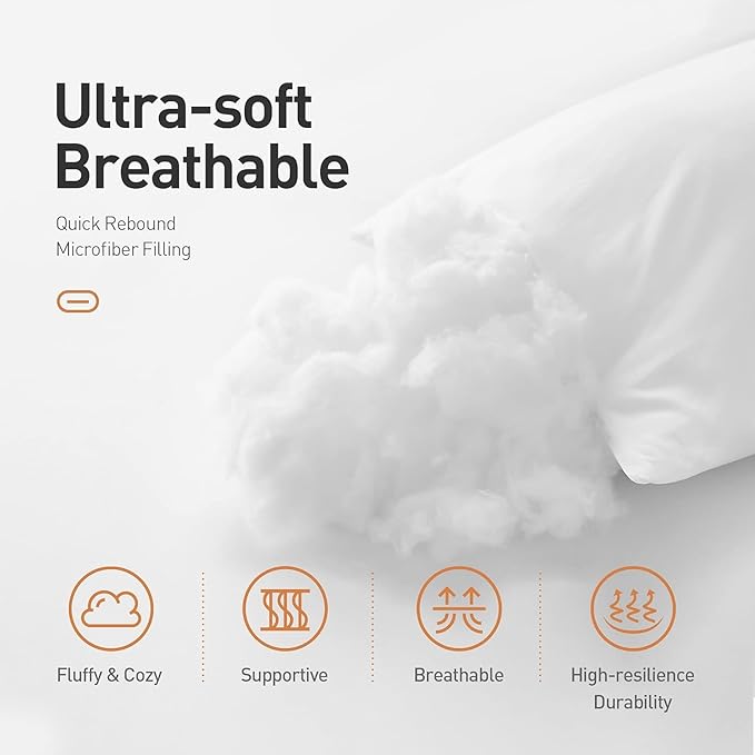 WSOKO Microfiber Cushion all sizes inch Filler, Sofa Cushions, Durable Sofa Pillow for Home Décor - White recline vacuum pillow