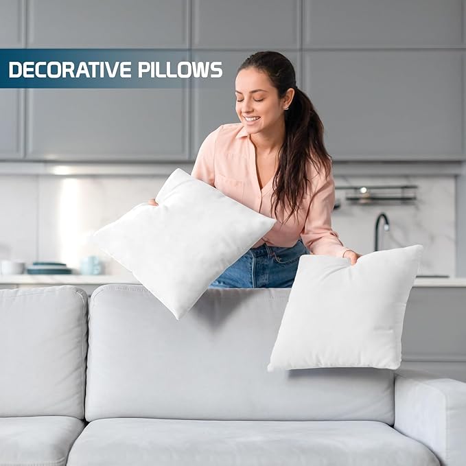 WSOKO Microfiber Cushion all sizes inch Filler, Sofa Cushions, Durable Sofa Pillow for Home Décor - White recline vacuum pillow