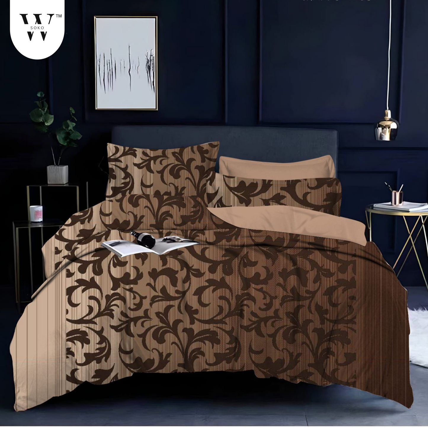 wsoko 300tc Soft Cotton Bedsheet for Double Bed, Size 90x100 inches with 2 Large Size Pillow Covers