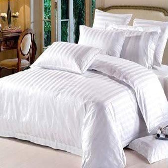 Bedsheets for King Bed - Microfiber Plain King Size White Bed Sheet Include Pillow Cover, Ultra Soft | for Home, Hotel, Villa, Resort and Guest House_White Solid