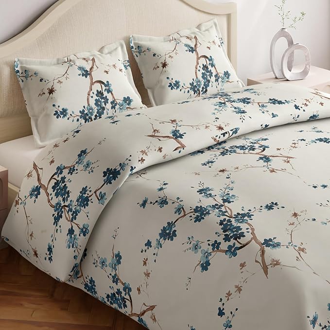 WSOKO Cotton 3 Piece Bed Sheet (1 Flat Sheet & 2 Pillowcase) Hotel Luxury Bed Sheets - Extra Soft Easy Fit - Breathable & Cooling Sheets King Size B&B (108"X108