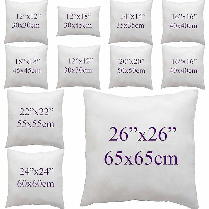 WSOKO Microfiber Cushion all sizes inch Filler, Sofa Cushions, Durable Sofa Pillow for Home Décor - White recline vacuum pillow