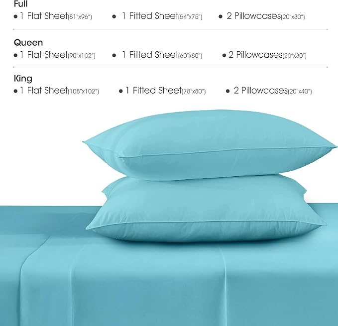 WSOKO Microfiber Satin Striped Bedsheet 400TC | Double Bedsheets for Double Size Bed | Solid Color Bed Sheets Flat Sheets Size (90x100) inch + 2 Pillow Cover (28x18) inch