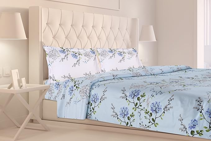 WSOKO Microfiber Satin Striped Bedsheet 400TC | Double Bedsheets for Double Size Bed | Solid Color Bed Sheets Flat Sheets Size (90x100) inch + 2 Pillow Cover (28x18) inch