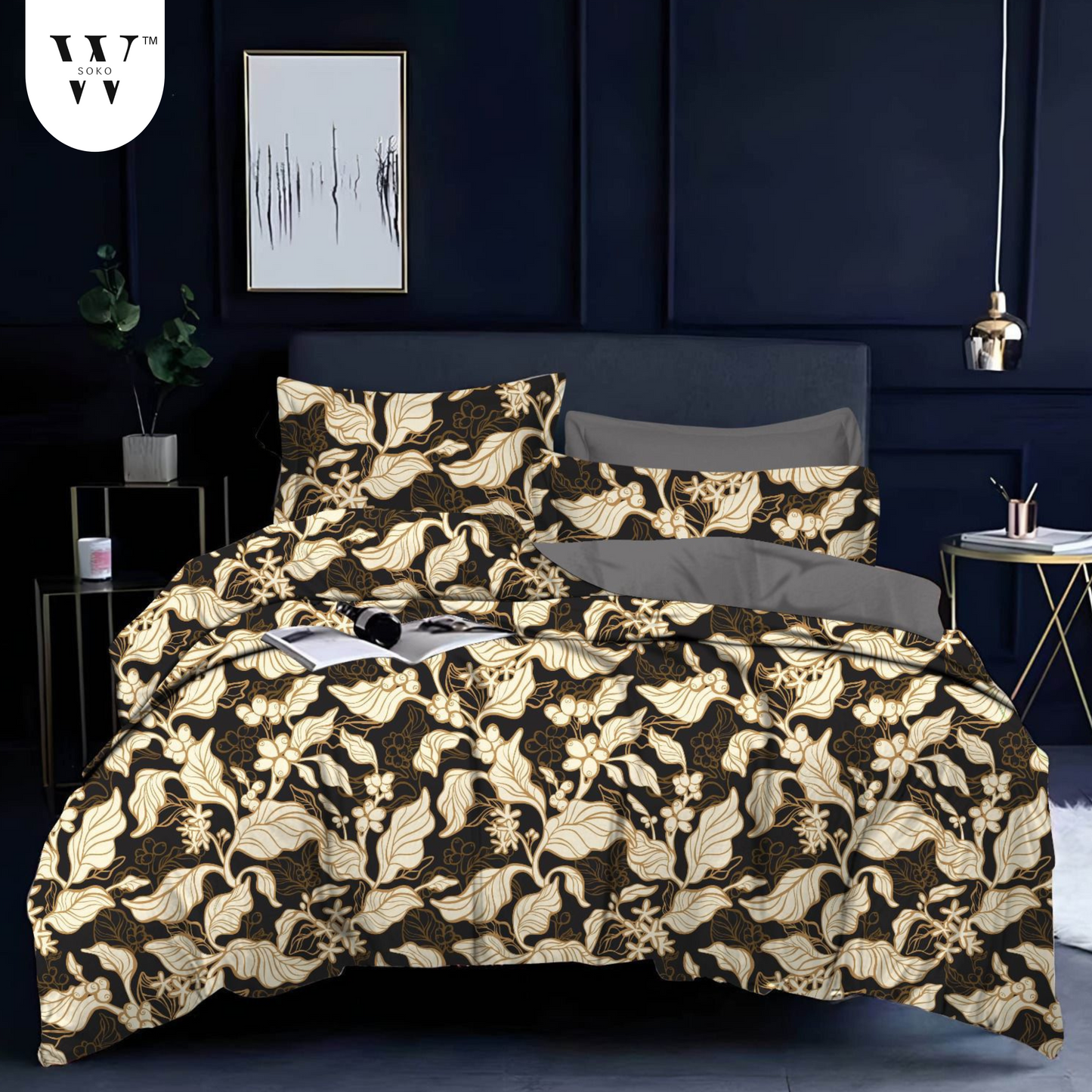wsoko 300tc Soft Cotton Bedsheet for Double Bed, Size 90x100 inches with 2 Large Size Pillow Covers