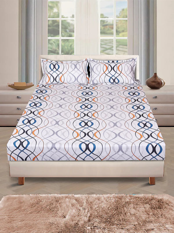 WSOKO Microfiber Satin Striped Bedsheet 400TC | Double Bedsheets for Double Size Bed | Solid Color Bed Sheets Flat Sheets Size (90x100) inch + 2 Pillow Cover (28x18) inch