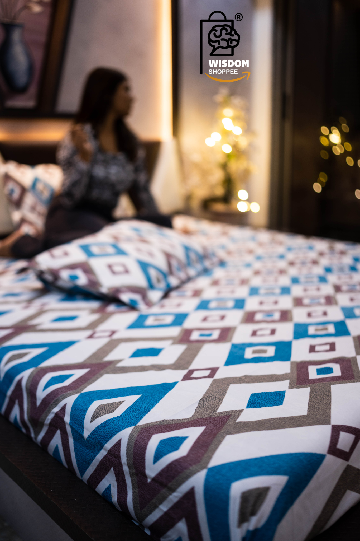 Soft Cotton Super King Size Bedsheet for Double Bed, King Size 108 Inches X 108 Inches, 9 Feet, 275 X 275 cm with 2 Large Size Pillow Covers Without Joint -