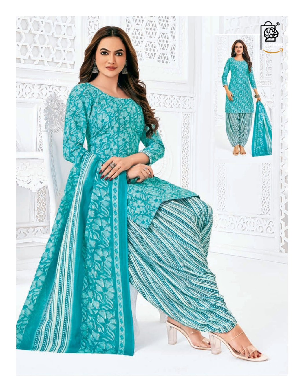 WSOKO Unstitched Printed 100 %Cotton Salwar Suit Material For Women