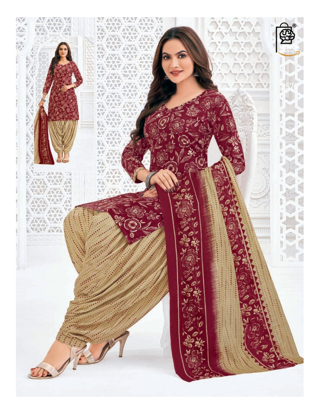 WSOKO Unstitched Printed 100 %Cotton Salwar Suit Material For Women