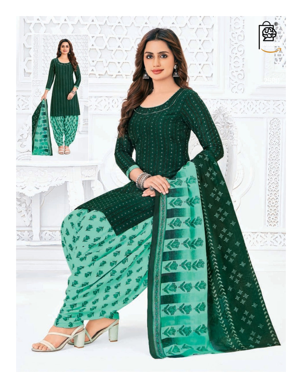 WSOKO Unstitched Printed 100 %Cotton Salwar Suit Material For Women