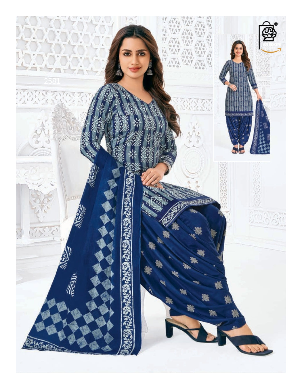 WSOKO Unstitched Printed 100 %Cotton Salwar Suit Material For Women
