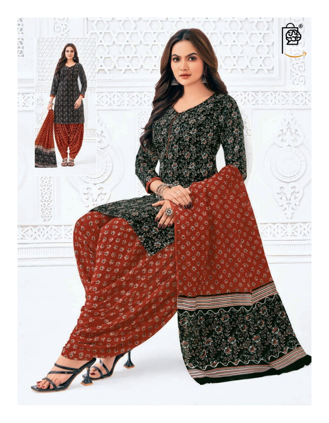 WSOKO Unstitched Printed 100 %Cotton Salwar Suit Material For Women