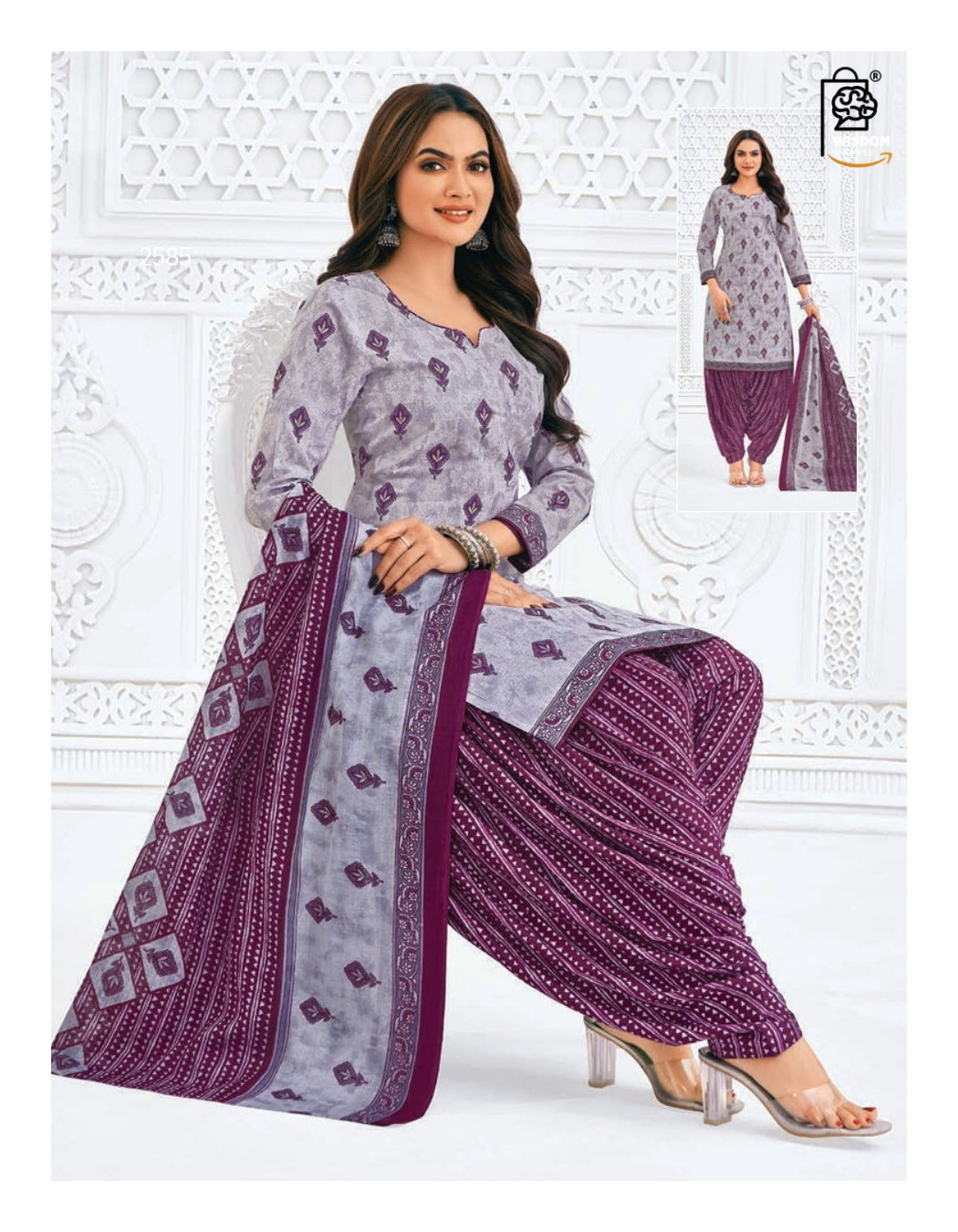WSOKO Unstitched Printed 100 %Cotton Salwar Suit Material For Women