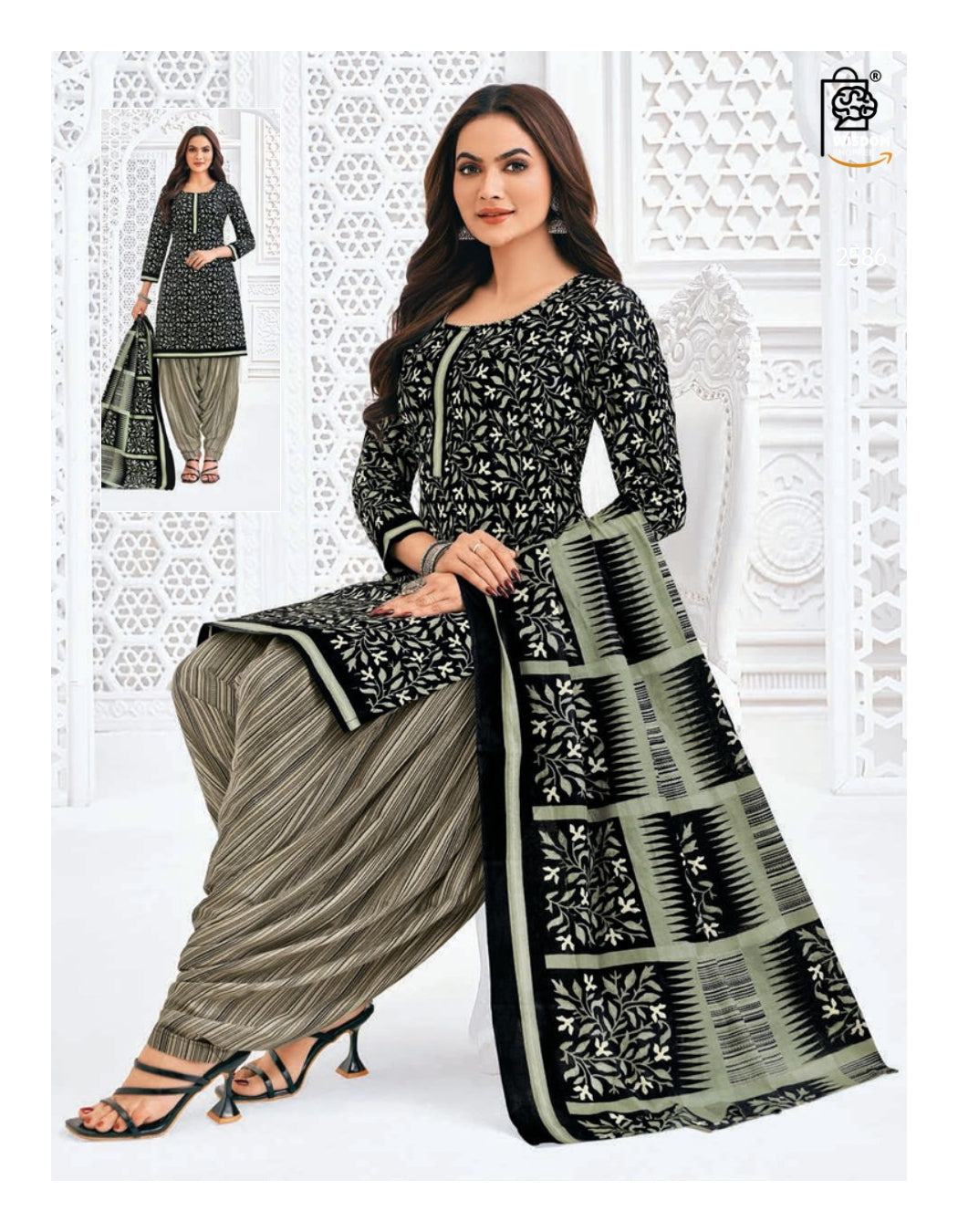WSOKO Unstitched Printed 100 %Cotton Salwar Suit Material For Women