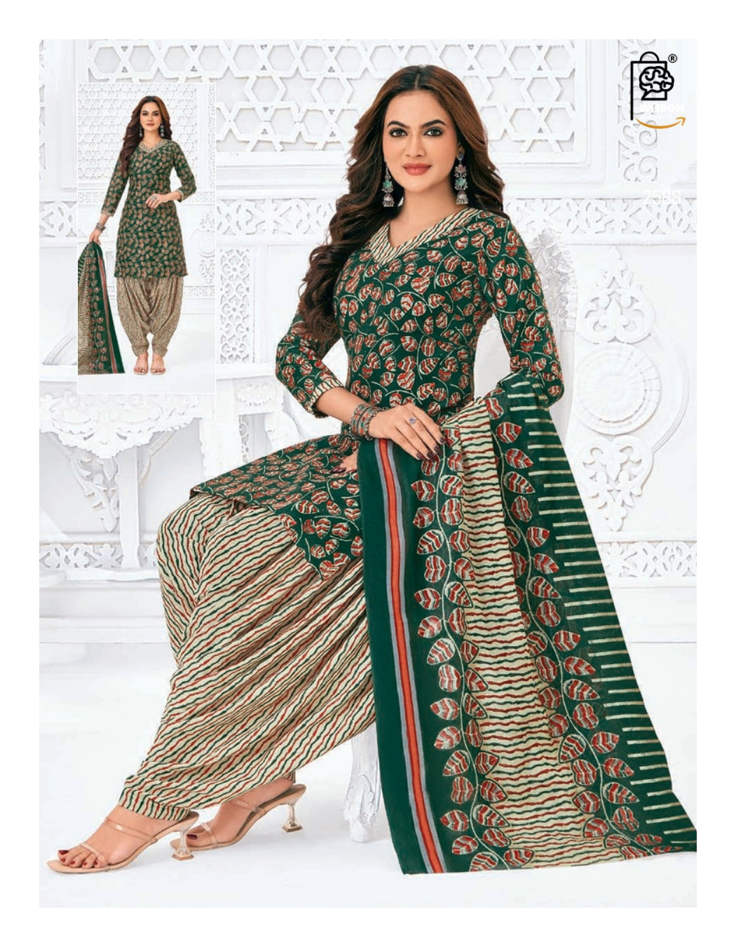 WSOKO Printed Unstitched Cotton Dress Material For Women _Free Size)