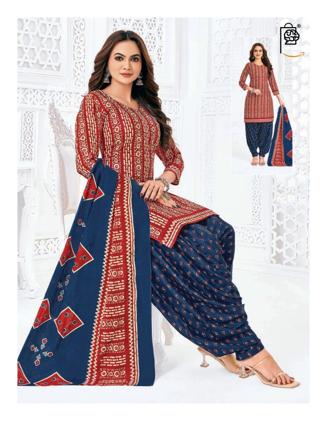 WSOKO Unstitched Printed 100 %Cotton Salwar Suit Material For Women