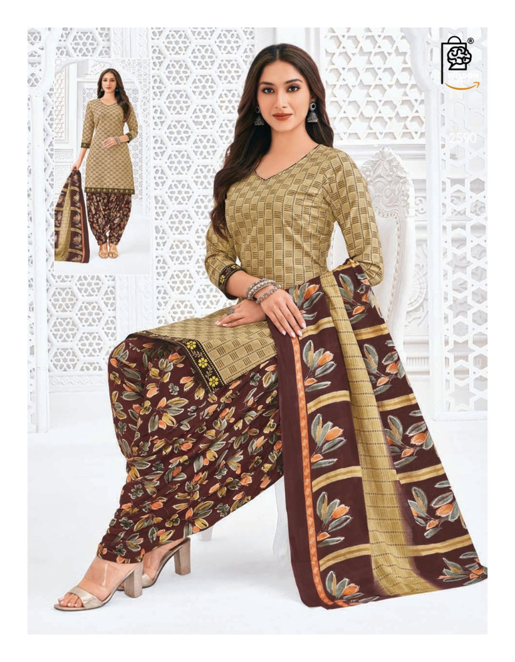WSOKO Unstitched Printed 100 %Cotton Salwar Suit Material For Women