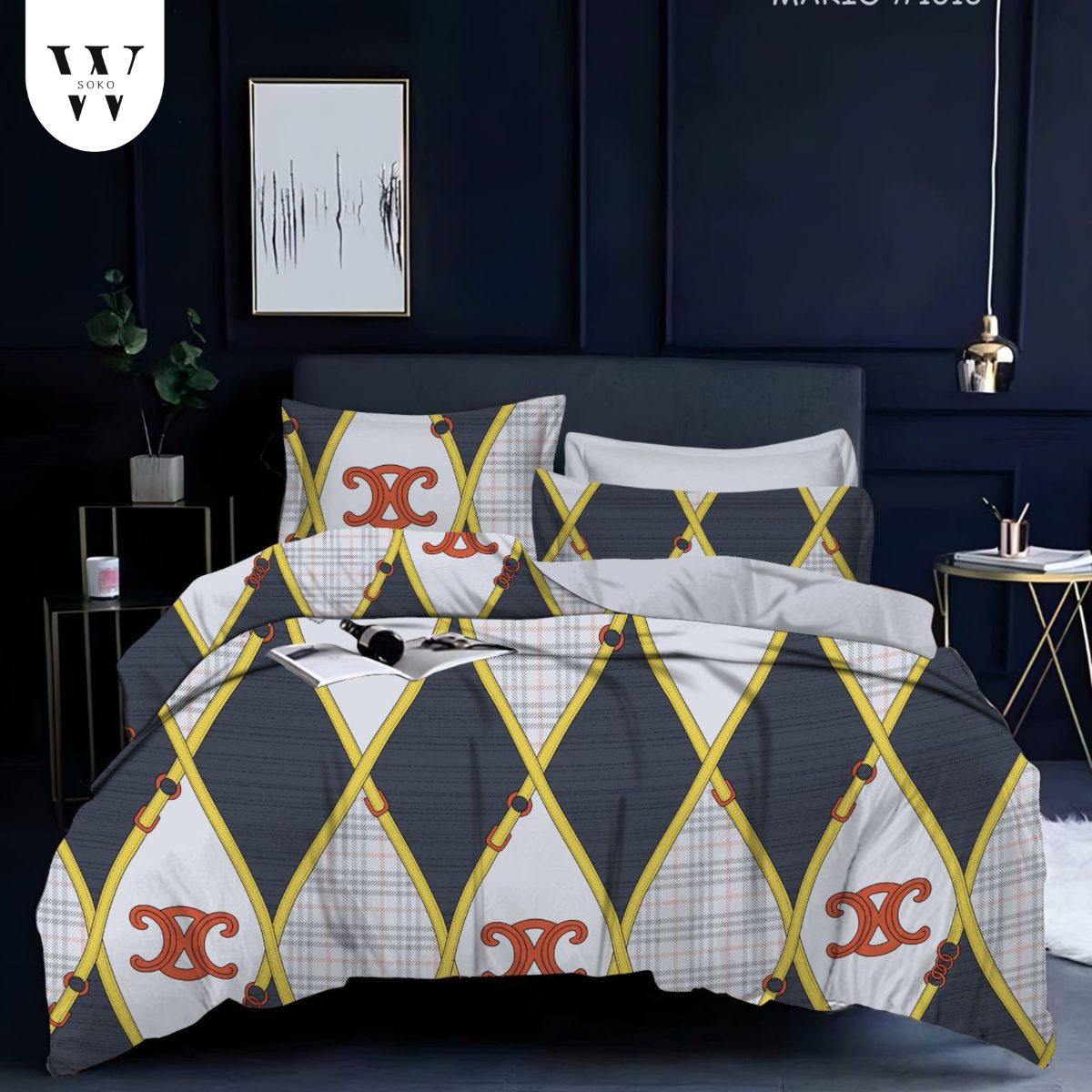 Thread Count Premium Cotton Queen Size Printed Double Bedsheet with Two Pillow Covers for Home 90 Inches x 100 Inches
